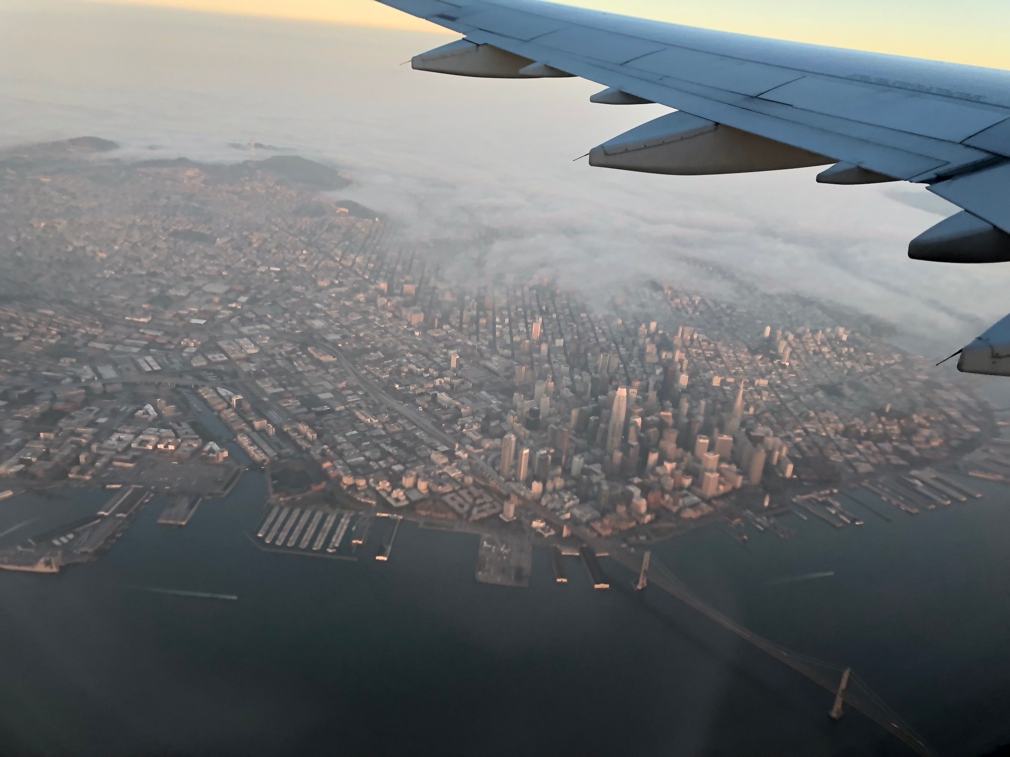 San Francisco peninsula from the plane 