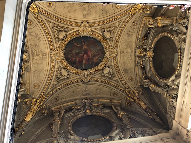 The ceiling above the staircase in the photo below 