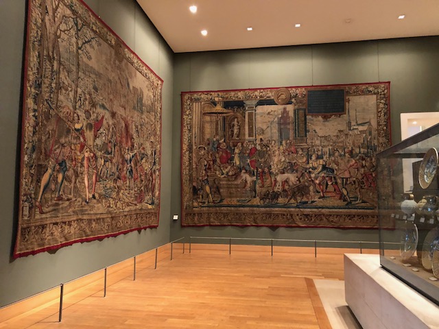 There were many hallways of huge tapestries like this 