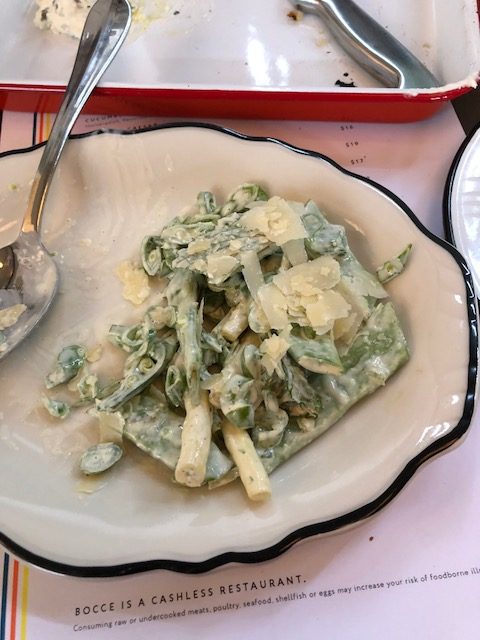 Snap pea Caesar salad