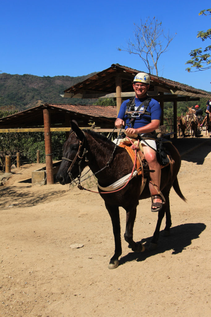 Riding a mule