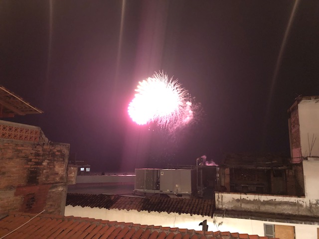 Fireworks from my hotel 2nd story landing