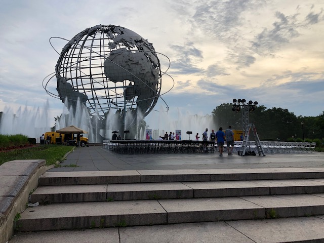 The stage in front of the Unisphere where our meeting was held