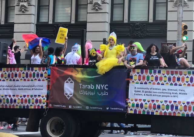 Tarab NYC. Banner reads "A community of lesbian, gay, bisexual, trans, queer & gender non-conforming Arab, Middle Eastern & North African people in NYC