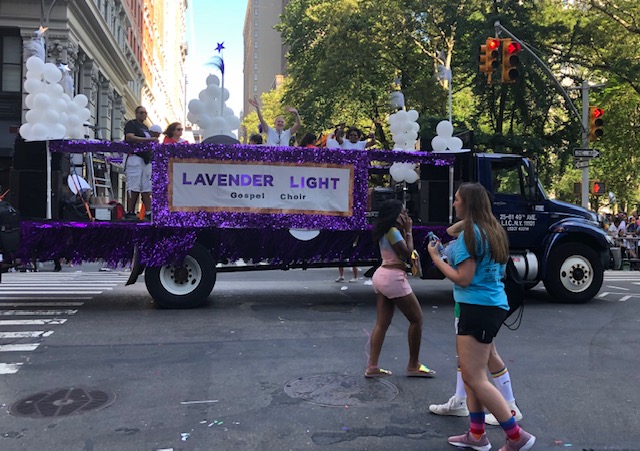 A purple float: Lavender Light Gospel Choir