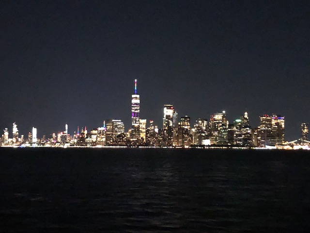 Downtown NYC at night from the Hudson River