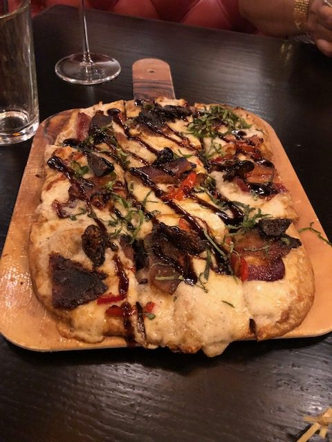 Flatbread with bacon, figs, I don't remember what else!