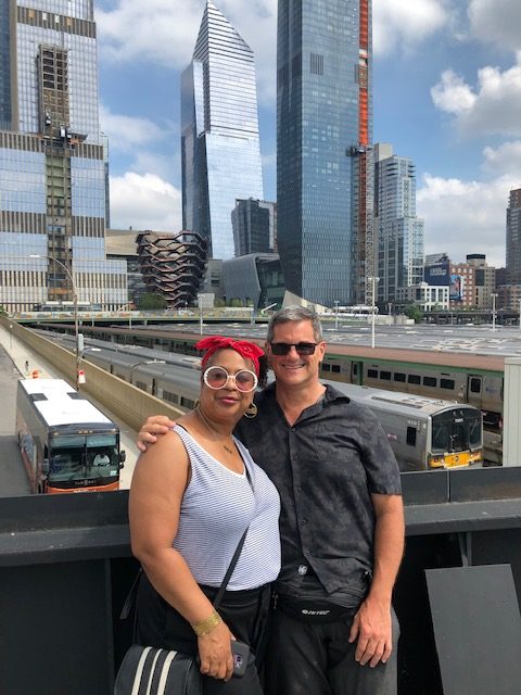 Me and Del'Esa on the High Line with the Vessel in the background