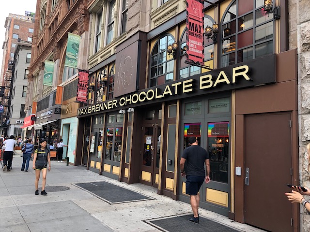 Sidewalk view of Max Brenner Chocolate Bar