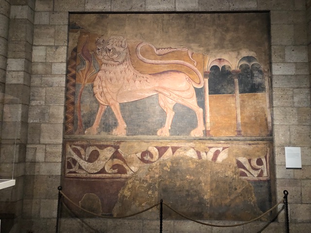 Medieval painting of a lion