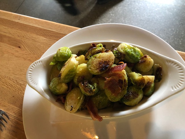 Roasted brussel sprouts with bacon