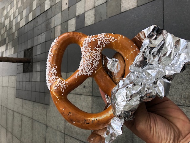 a pretzel with salt