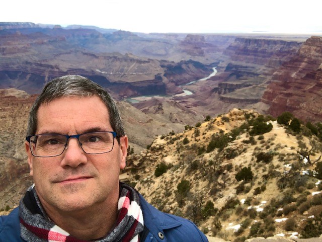 Selfie of me, canyon and Colorado River in the background