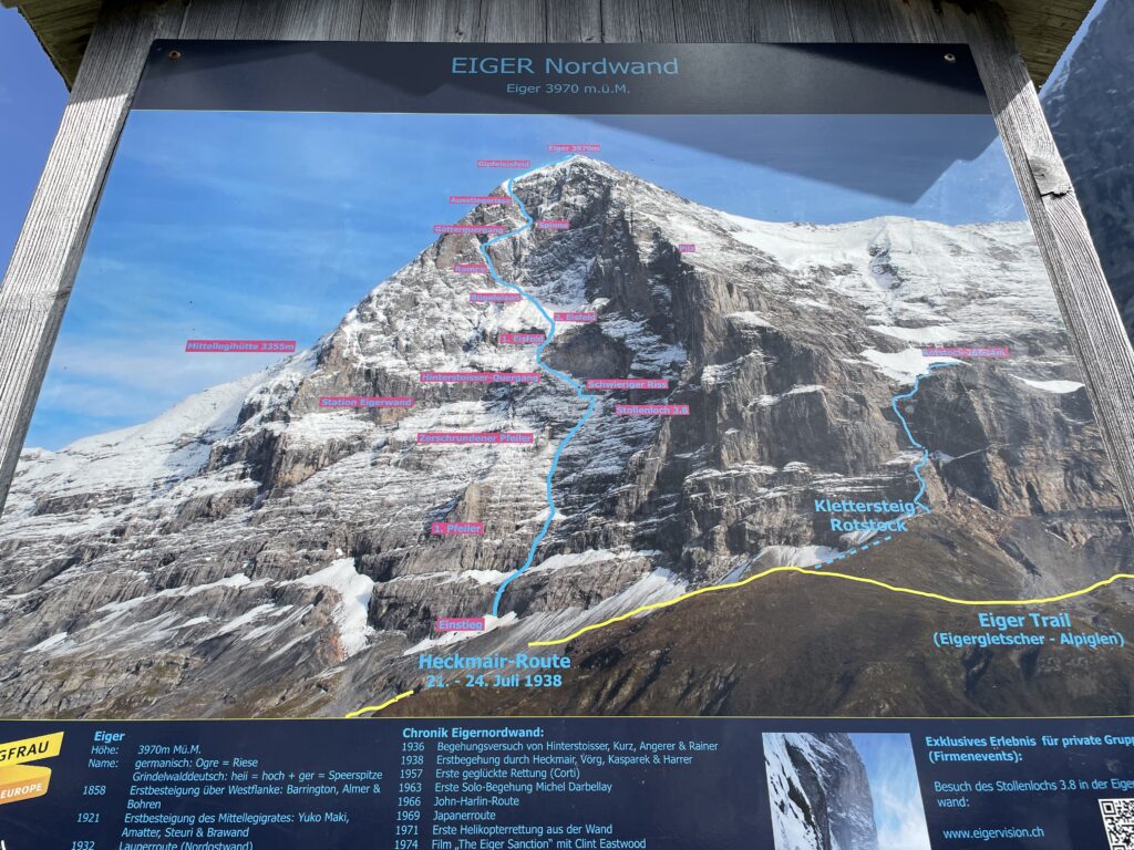 Map of Eiger mountain. 