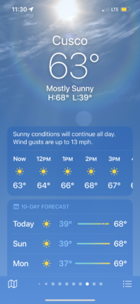 temps range from 38 to 68 the entire week 